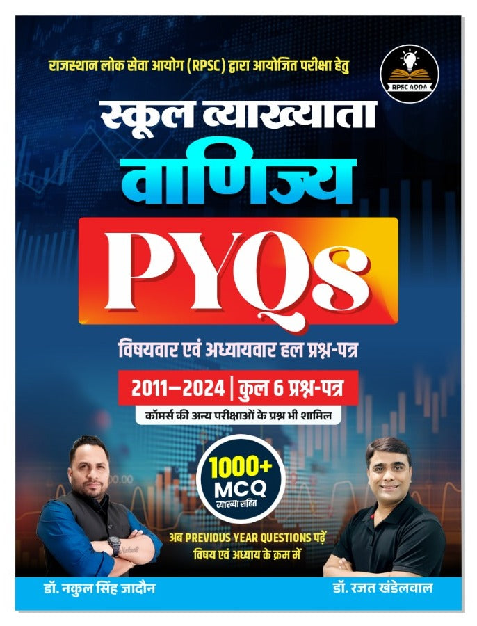 RPSC स्कूल व्याख्याता वाणिज्य – विषयवार एवं अध्यायवार हल प्रश्न-पत्र (2011–2024) | 900+ वस्तुनिष्ठ प्रश्न