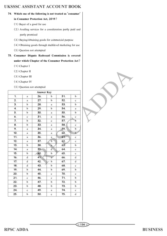 UKSSSC Assistant Accountant Book (Business) - Latest Edition 2026 | 1800+ MCQs | RPSC Adda