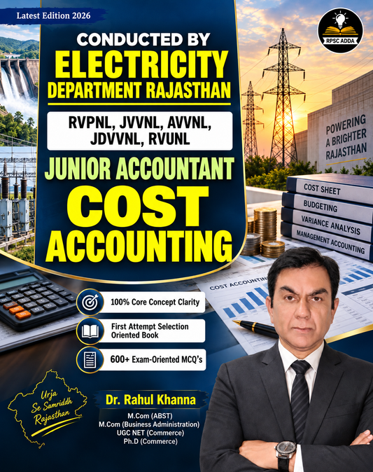 Rajasthan Electricity Department Junior Accountant - Cost Accounting Book (Latest 2026 Edition) | RVPNL, JVVNL, AVVNL | RPSC ADDA