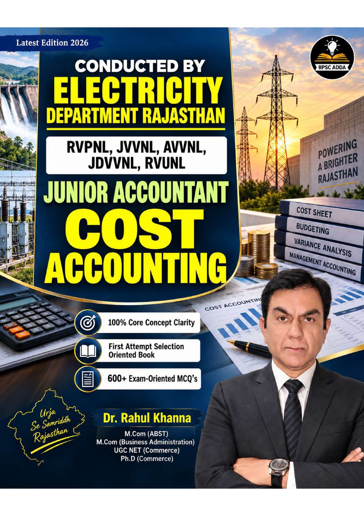 Rajasthan Electricity Department Junior Accountant - Cost Accounting Book (Latest 2026 Edition) | RVPNL, JVVNL, AVVNL | RPSC ADDA