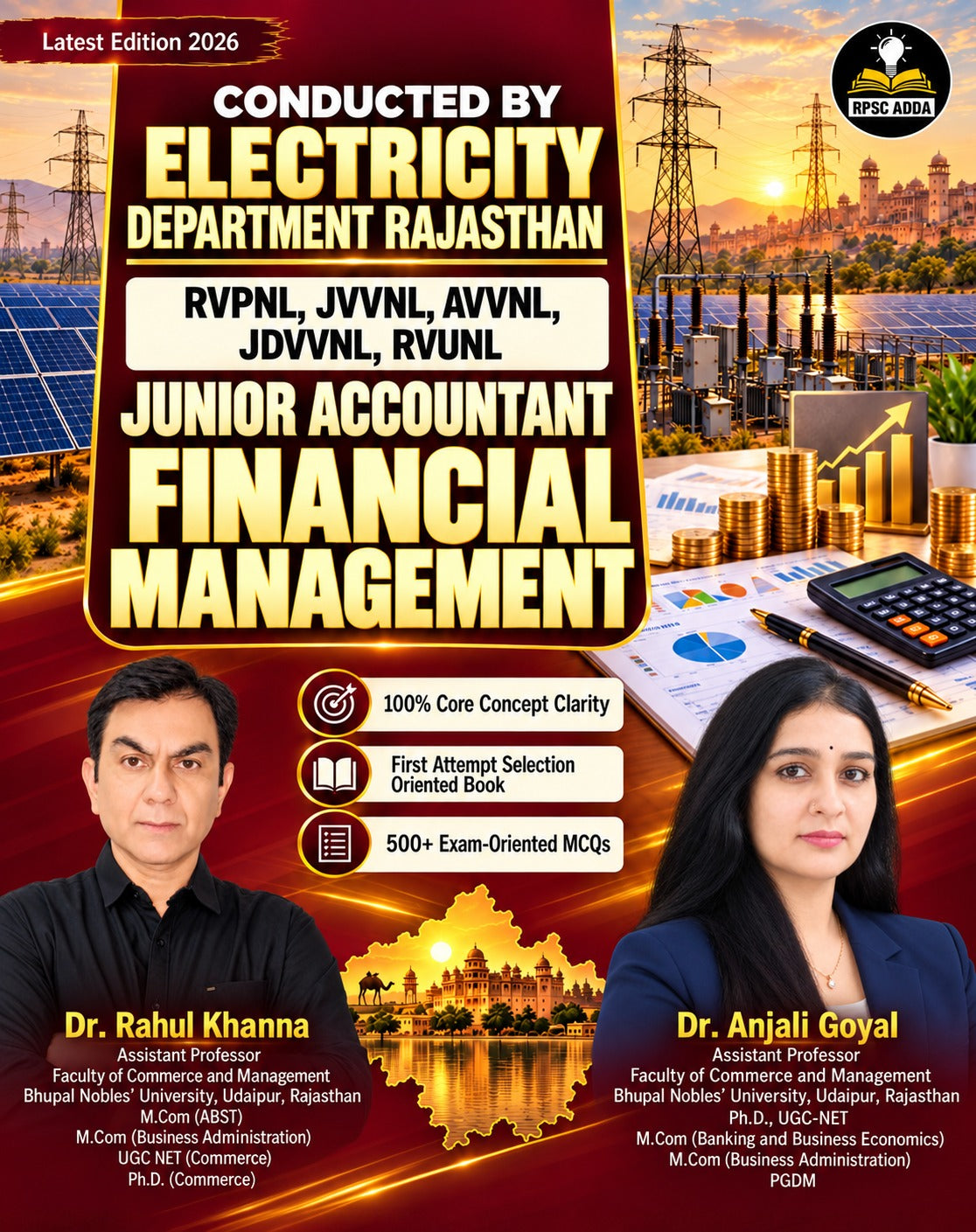 RPSC ADDA Rajasthan Electricity Department Junior Accountant - Financial Management Book (Latest Edition 2026) | RVPNL, JVVNL, AVVNL, JDVVNL, RVUNL