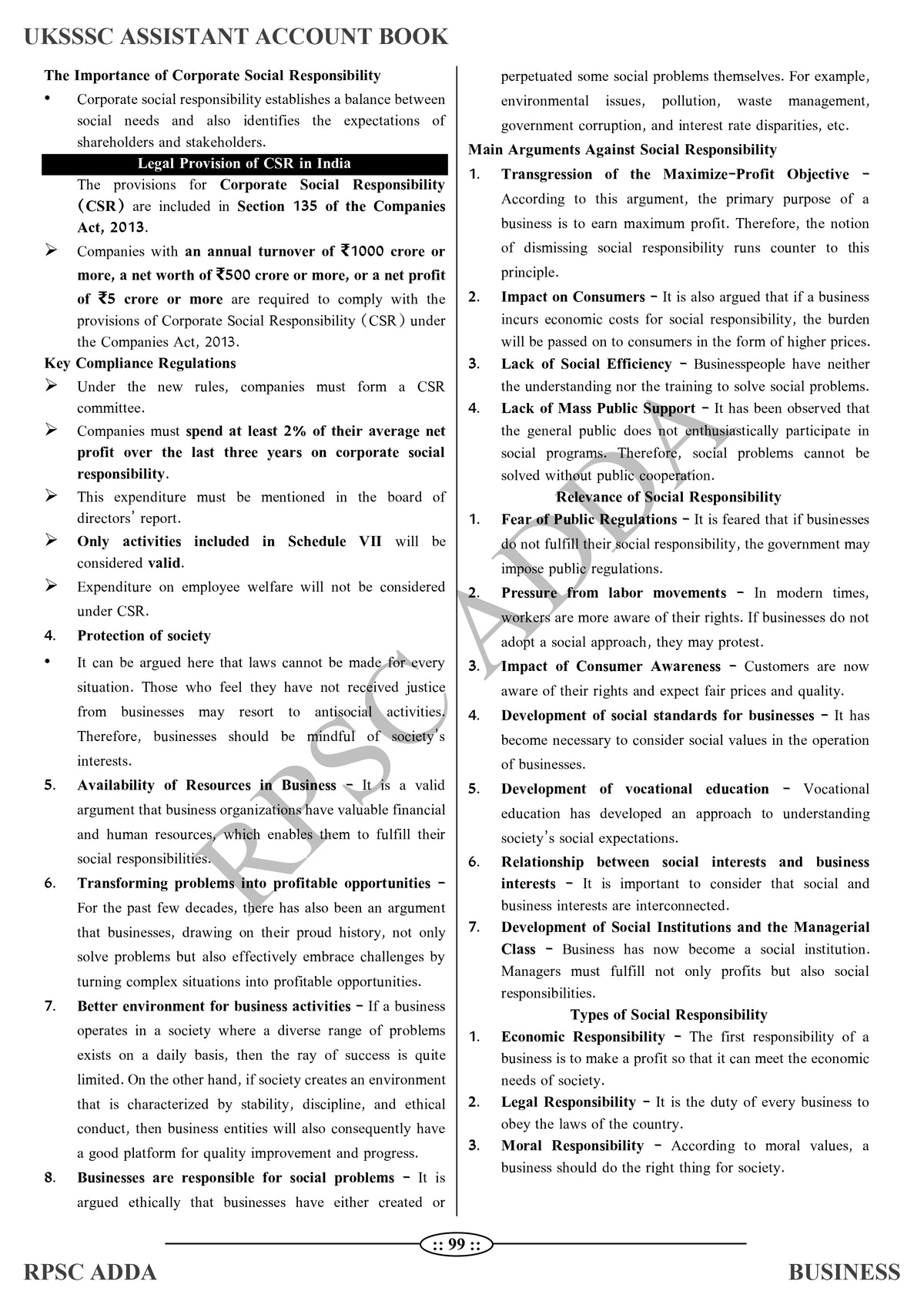 UKSSSC Assistant Accountant Book (Business) - Latest Edition 2026 | 1800+ MCQs | RPSC Adda