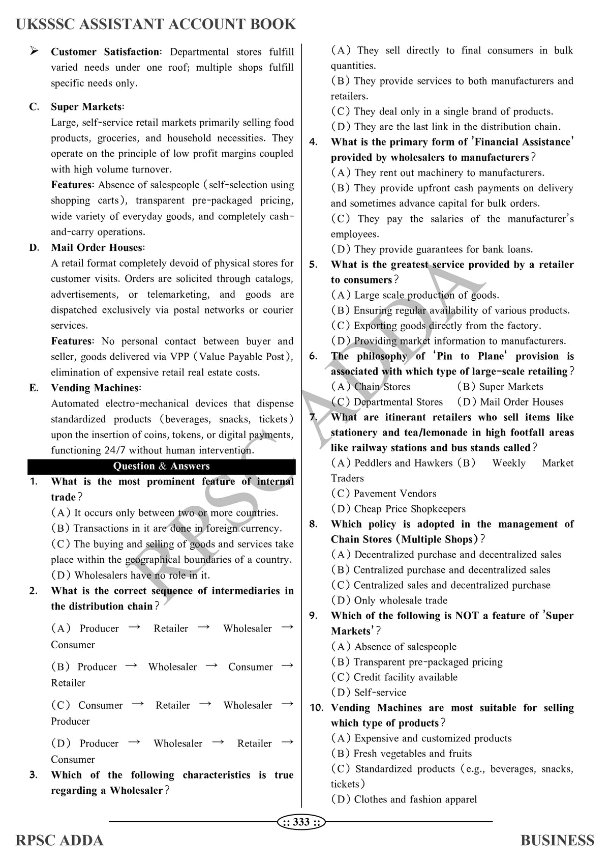 UKSSSC Assistant Accountant Book (Business) - Latest Edition 2026 | 1800+ MCQs | RPSC Adda